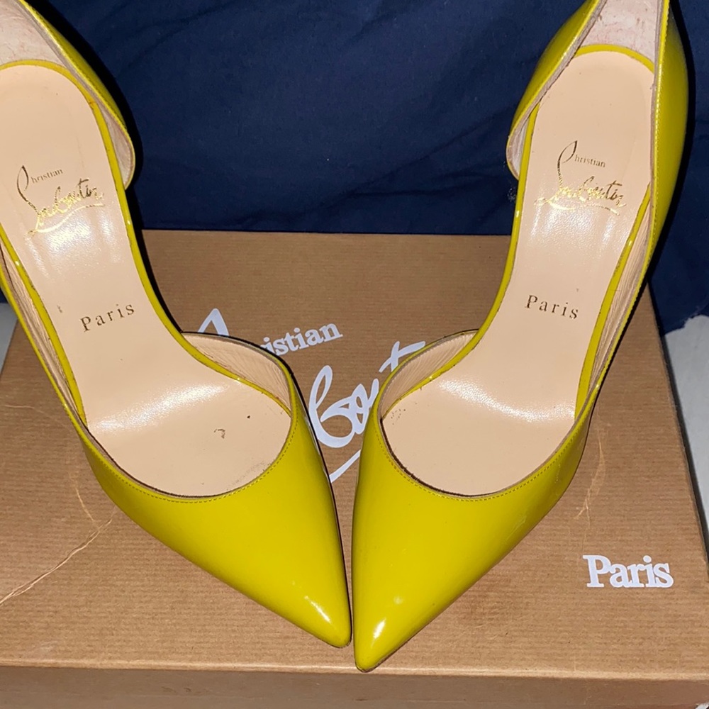 Neon yellow Christian louboutin#100%authentic
